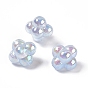 Perles acryliques opaques, avec de la poudre de paillettes, couleur ab , nuage