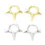 Rack Plating Brass Spike Hoop Earrings for Women, Lead Free & Cadmium Free, Long-Lasting Plated
