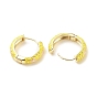 Flower Enamel Hoop Earrings, Gold Plated Brass Hinged Earrings for Women