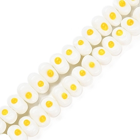 Handmade Lampwork Beads Strands, with Enamel, Oval