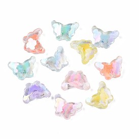 Perles acryliques transparentes, Perle en bourrelet, papillon, couleur ab 