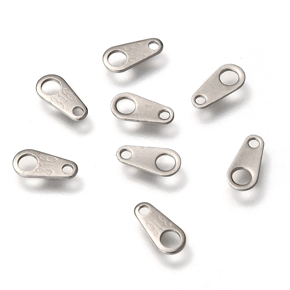 316 Surgical Stainless Steel Chain Tabs, Chain Extender Connectors