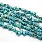Perles synthétiques turquoise brins, puces