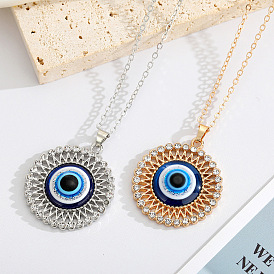 Eye of the Devil Necklace with Diamond Accents and Turkish Eye Pendant