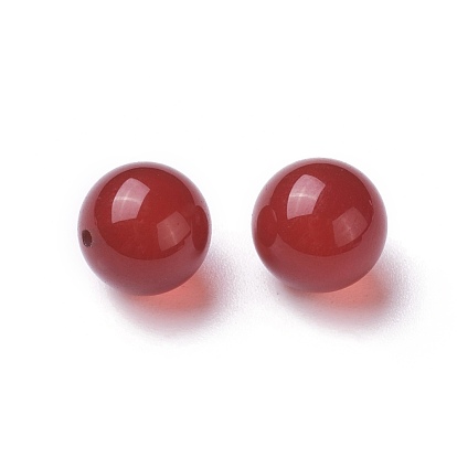 Natural Carnelian Beads, Dyed & Heated, Round