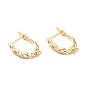 Cross Chain Shape Rack Plating Brass Hoop Earring Findings with Latch Back Closure and Horizontal Loop, Long-Lasting Plated, Cadmium Free & Lead Free