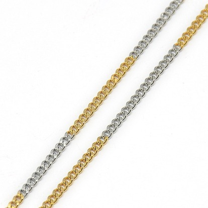 Collares de cadena trenzados de acero inoxidable unisex 201 de moda, con cierre de langosta