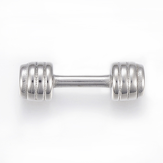 Sports Theme 304 Stainless Steel Links/Connectors, For Leather Cord Bracelets Making, Dumbbell