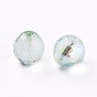 Perles de verre tchèques galvanisées, arc-en-ciel plaqué, facette, ronde