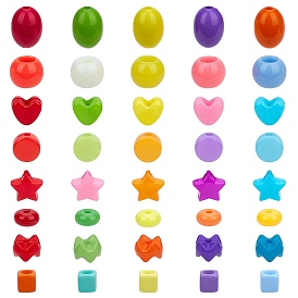 SUNNYCLUE Opaque Acrylic Beads, Mixed Shapes
