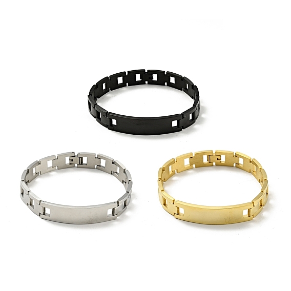 304 bracelet chaînes à maillons solides empilables en acier inoxydable, bracelet de montre pour hommes