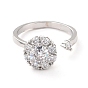 Плоское круглое вращающееся открытое кольцо для женщин, латунные кубические циркониевые кольца-спиннеры, регулируемое кольцо манжеты для снятия стресса