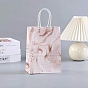 Sacs en papier kraft, avec une poignée, sacs-cadeaux, sacs à provisions, rectangle avec motif en marbre