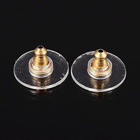 304 Stainless Steel Ear Nuts, Bullet Clutch Earring Backs with Pad, for Droopy Ears, with Plastic