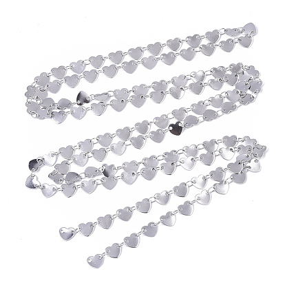 Placage ionique (ip) 304 chaînes à maillons en acier inoxydable, chaînes de paillettes de coeur, soudé