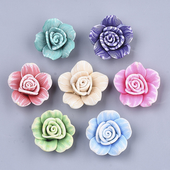 Handmade Polymer Clay Beads, Flower