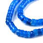 Natural White Jade Beads Strands, Dyed, Heishi Beads, Flat Round/Disc