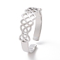 304 Stainless Steel Sailor's Knot Open Cuff Ring, Irish Hollow Ring for Women