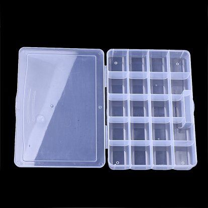 Plastic Bead Storage Containers, 20 Compartments, Rectangle