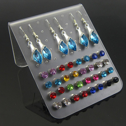 Boucle d'oreille acrylique présentoirs, présentoir à bijoux, en forme de L, rectangle