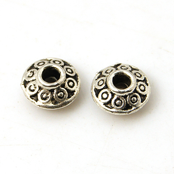 Tibetan Style Spacer Beads, Rondelle, 6x3mm, Hole: 2mm