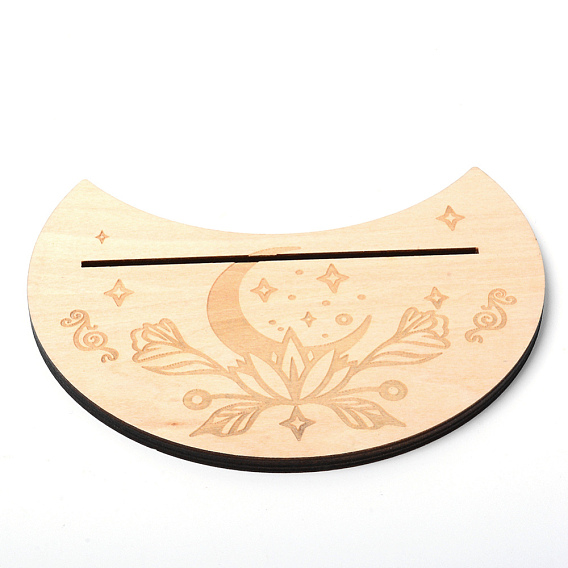 Porte-cartes en bois naturel pour tarot, présentoir pour outils de divination de sorcière, peachpuff