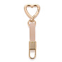 PU Leather Keychains, with Light Gold Alloy Finding, Heart