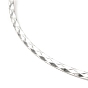 304 fabricación de collares de alambre con textura de rombos de acero inoxidable, collares rígidos, gargantilla minimalista, cuello de puño