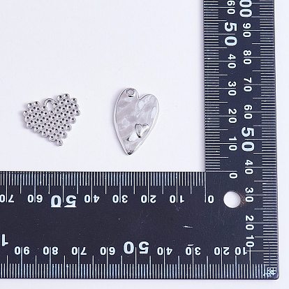 Kits de fabrication de bijoux de bricolage, y compris 10 pcs 5 styles 304 pendentifs en acier inoxydable et 4 pcs 2 styles 304 paramètres de strass en acier inoxydable, coeur formes mélangées