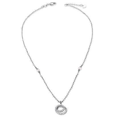 TINYSAND 925 Sterling Silver Cubic Zirconia Ring Pendant Necklaces, 16.4 inch