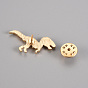 Alloy Brooches, with Brass Butterfly Clutches, Dinosaur, Cadmium Free & Nickel Free & Lead Free