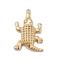 Placage ionique (ip) 304 pendentifs en acier inoxydable, breloque crocodile