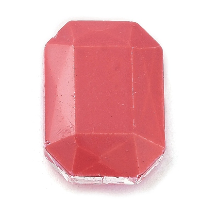 Cabujones de diamantes de imitación de vidrio plano, facetados, Rectángulo
