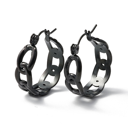 304 массивные серьги-кольца с цепочкой из нержавеющей стали для женщин