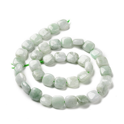 Natural Myanmar Jade Beads Strands, Square