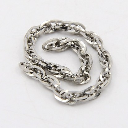 304 Stainless Steel Rope Chains, Soldered, 93x3mm