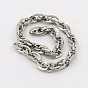 304 Stainless Steel Rope Chains, Soldered, 93x3mm