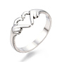 304 кольца-сердечки для рук из нержавеющей стали, открытые кольца для женщин и девочек