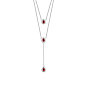 Двухъярусные ожерелья shegrace 925 из стерлингового серебра, с тремя круглыми красными кулонами из циркония