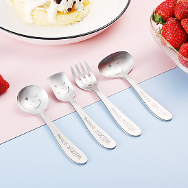304 Stainless Steel Flatware,  Cutlery, Smiling Face Fork/Spoon