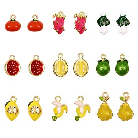 18Pcs Imitation Fruit Charm Pendant Mixed Enamel Fruits Charms Mixed Shape Pendant for Jewelry Necklace Bracelet Earring Making Crafts