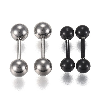 304 inoxydable boucles d'oreille à billes en acier, boucles d'oreilles cartilage barbell