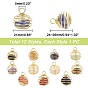 Pandahall elite 12 pcs 12 pendentifs en forme de cage de perles en spirale en fer de style, avec des perles de pierres précieuses à l'intérieur, ronde