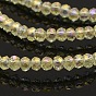 AB Color Plated Faceted Rondelle Glass Beads Strands