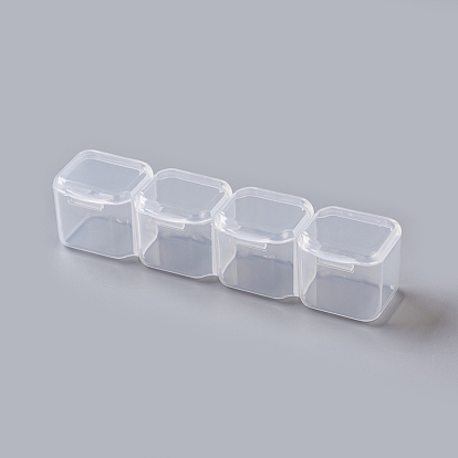 Contenedores de perlas de plástico, desmontable, 56 compartimentos, Rectángulo