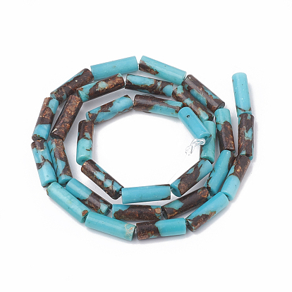 Assembled Bronzite and Synthetic Turquoise Beads Strands, Column