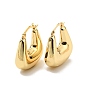 Rack Plating Brass Chunky Trapezoid Hoop Earrings for Women, Cadmium Free & Lead Free