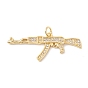 Brass Micro Pave Clear Cubic Zirconia Pendants, with Jump Rings, Cadmium Free & Lead Free, Long-Lasting Plated, Gun