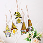 Décorations de pendentif en bois de gnome, avec des perles en bois  , ornements muraux de porte du festival des abeilles