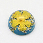 Resin Cabochons, Dome, Half Round, with Dried Flower inside, 15.5~16x7.5~8.5mm